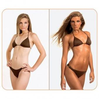 До и после нанесения автозагара